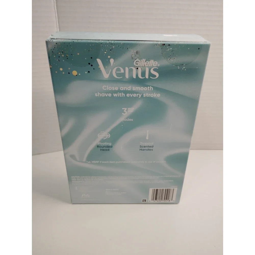 Gillette Venus Smooth Skin Bundle Tropical Disposable Razors 4ct + Shave Gel